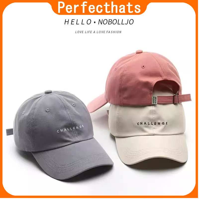 Perfect #ChallengeLetter Embroidered Soft Top Curved Brim Baseball Cap ...