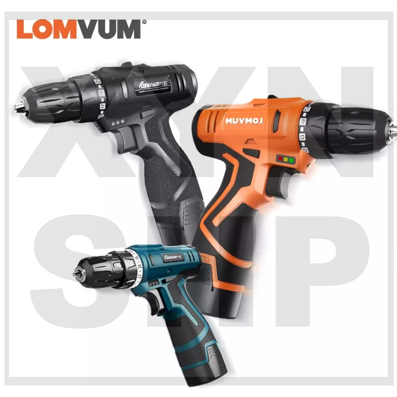 Lomvum Cordless Drill Driver 12v 25v Double Speed With Batteries And