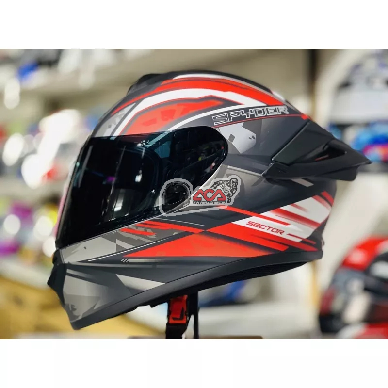 SPYDER SPIKE 2 S9 Full-Face Single Visor Helmet + Free Clear Visor ...