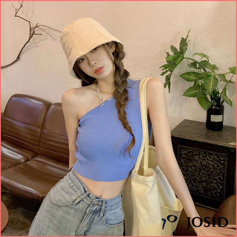 Camisole Women S Inner Wear Sexy Sloping Shoulder Off Shoulder Short Tube Top Top Summer