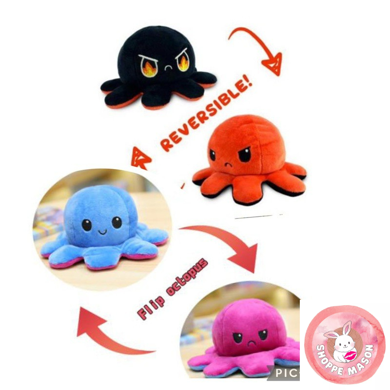 Octopus Plush Simulation Reversible Stuff Toy TikTok Takoyaki | Shopee ...