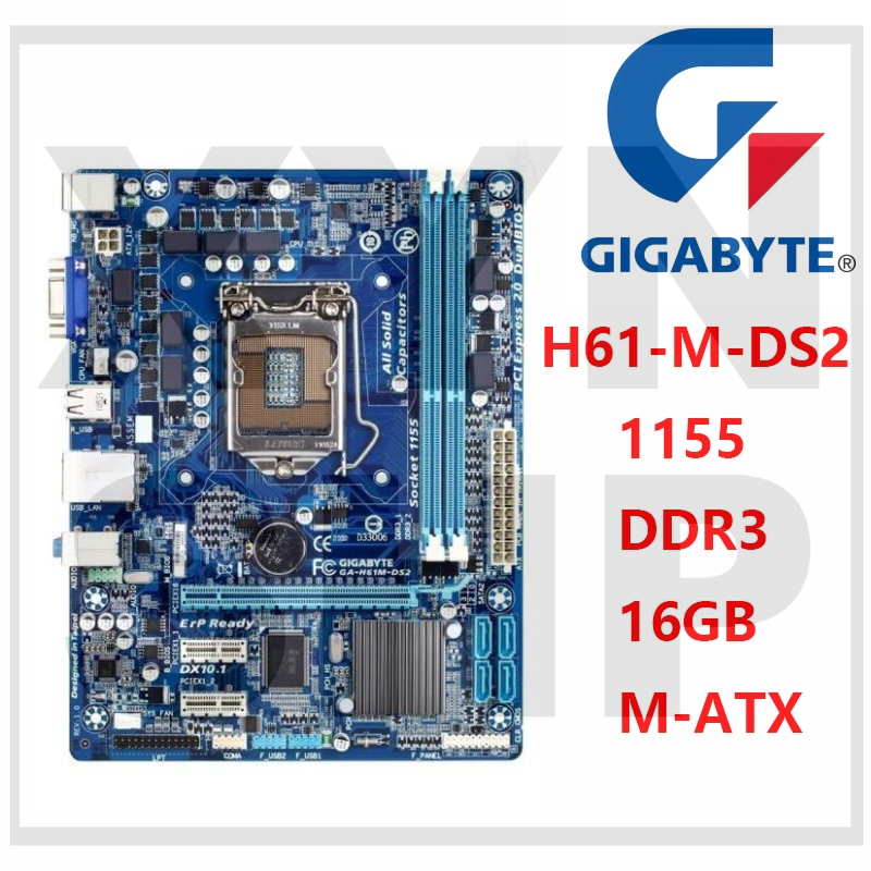 Gigabyte GAH61MDS2 motherboard H61M H61 DDR3 LGA 1155 pin motherboard MATX USED Shopee