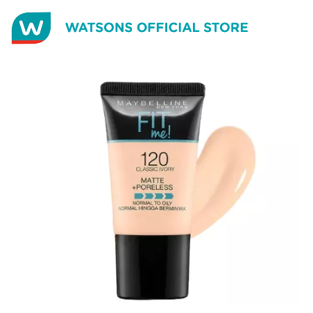 MAYBELLINE Fit Me Matte+Poreless Liquid Foundation Tube 18mL - 120 ...