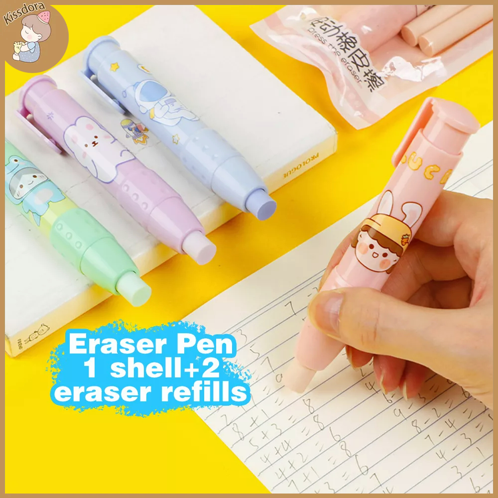 KD【COD】 3 in 1 Free refill Pencil Eraser retractable eraser | Shopee ...