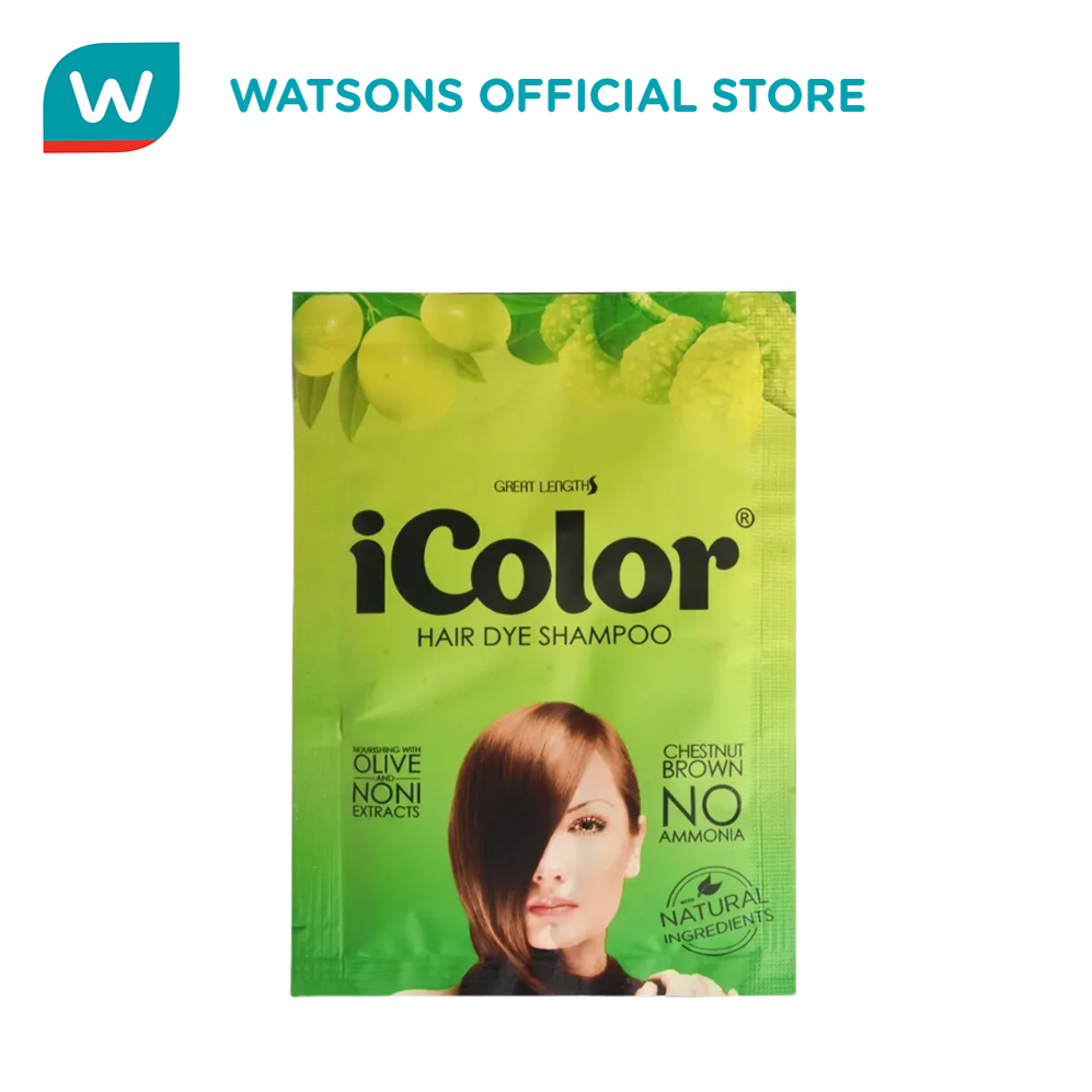 ICOLOR Shampoo-in Hair Color- Chestnut Brown 30mL | Shopee Philippines