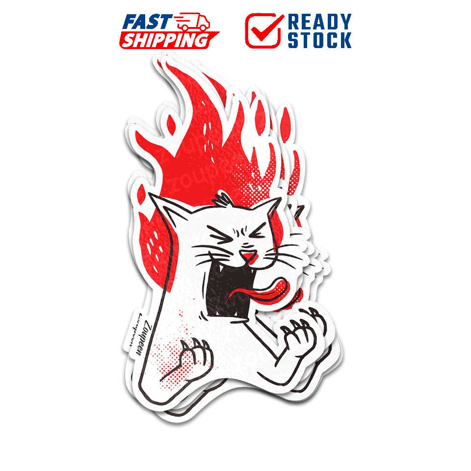i20 Raging Cat Waterproof Solo Sticker | Shopee Philippines
