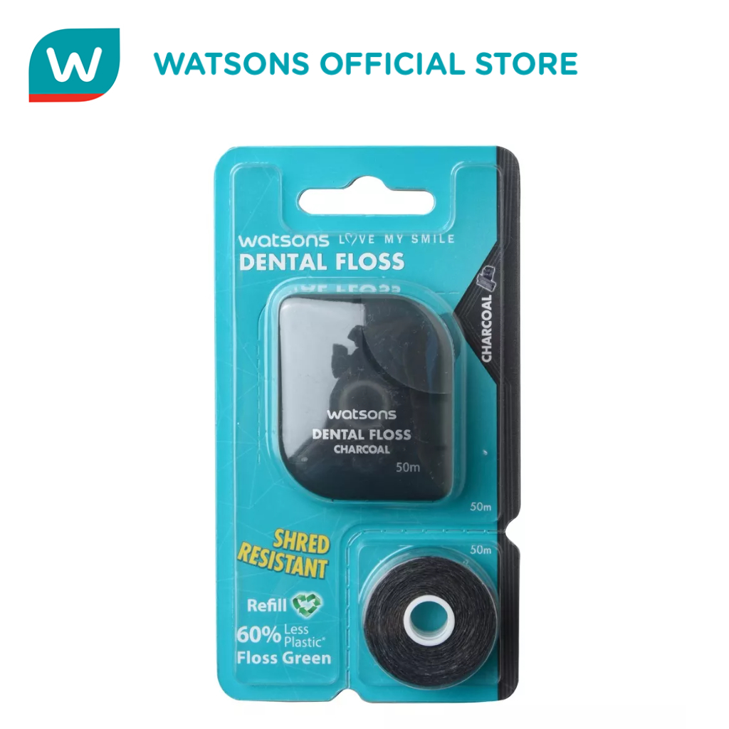 WATSONS Love My Smile Dental Floss Refill 50m Charcoal Shopee