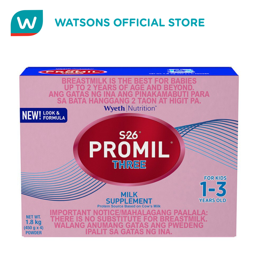S26 PROMIL® THREE Milk Supplement For Kids 1-3 Years Old Bag in Box 1.8 ...