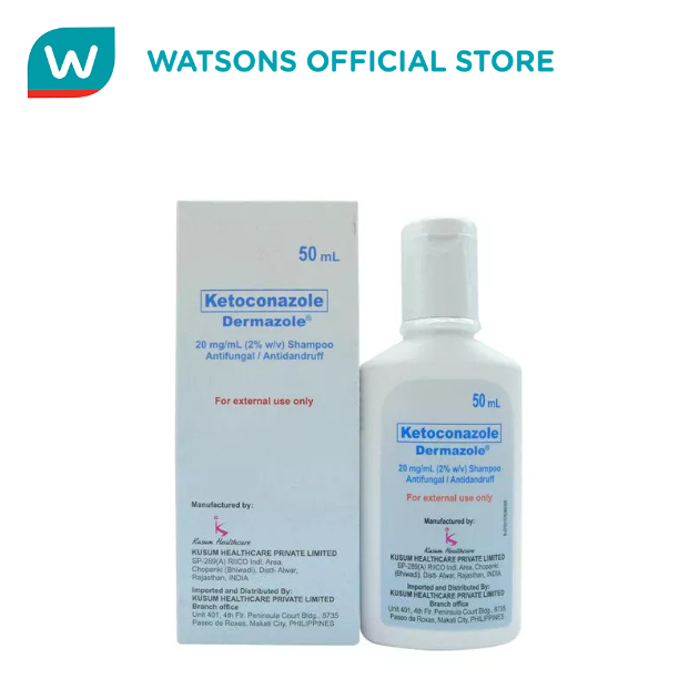 Dermazole Ketoconazole 2 Mg Ml 2 W V Shampoo 50ml Shopee Philippines