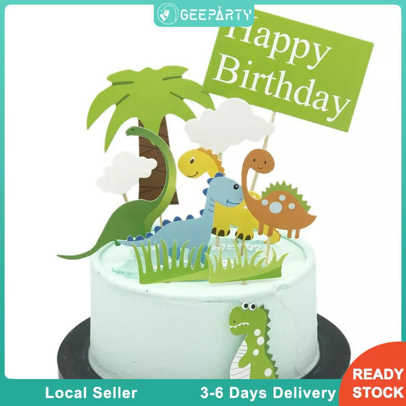 11pcs Happy Birthday Dinosaur Cake Topper for Party Decorations