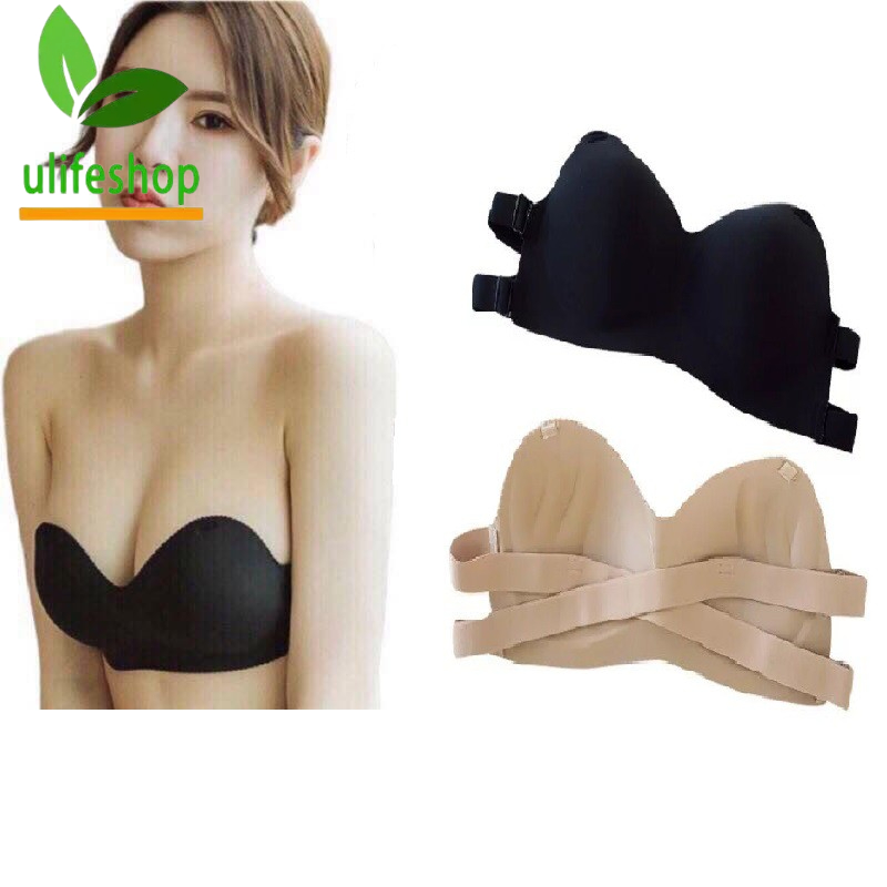 Invisible Strapless Bras for Women Push Up Seamless Bandeau Bra