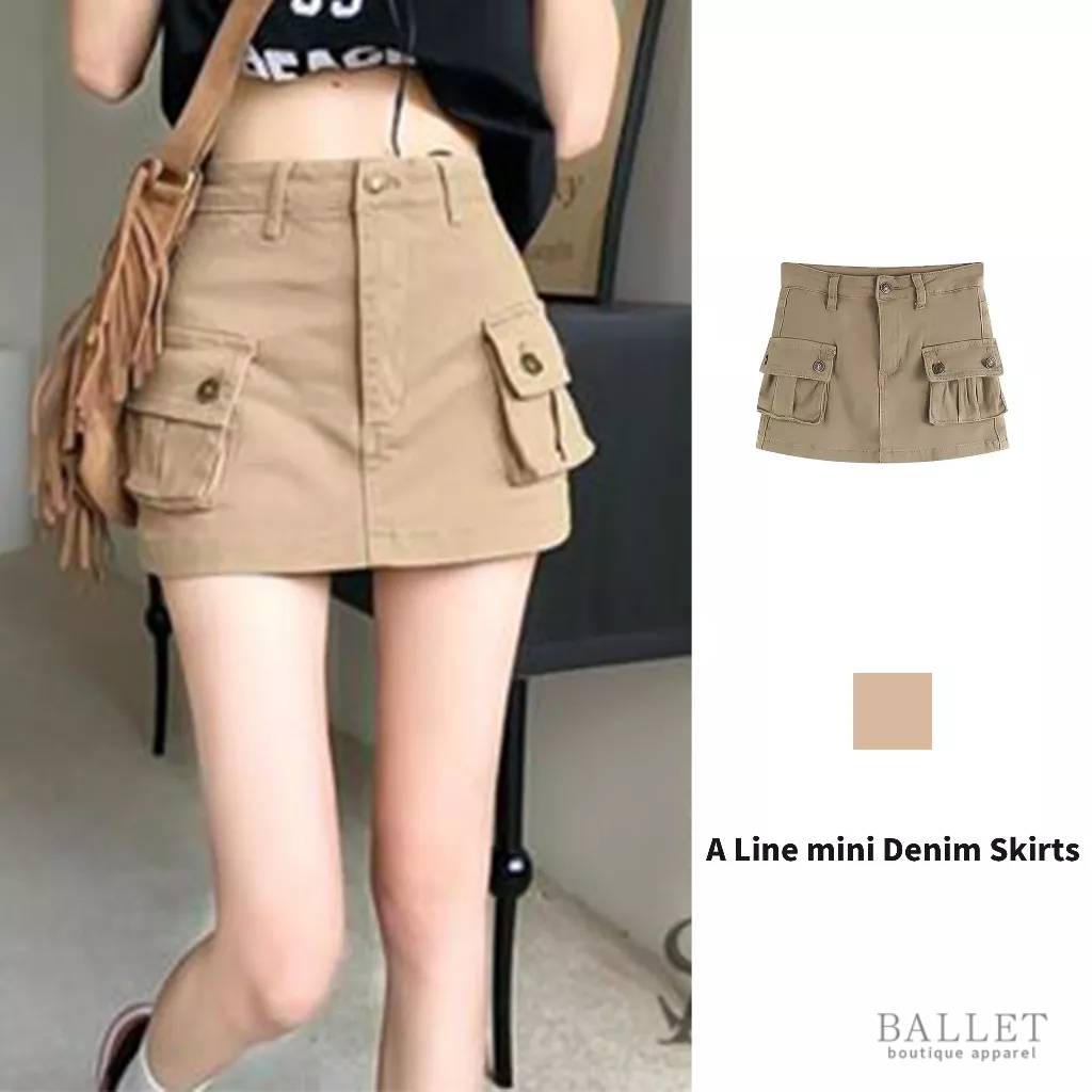 Hot Girl Sexy High Waist Pack Hips Women Clothes Slim A Line Mini Denim Skirts Bb Shopee 5291