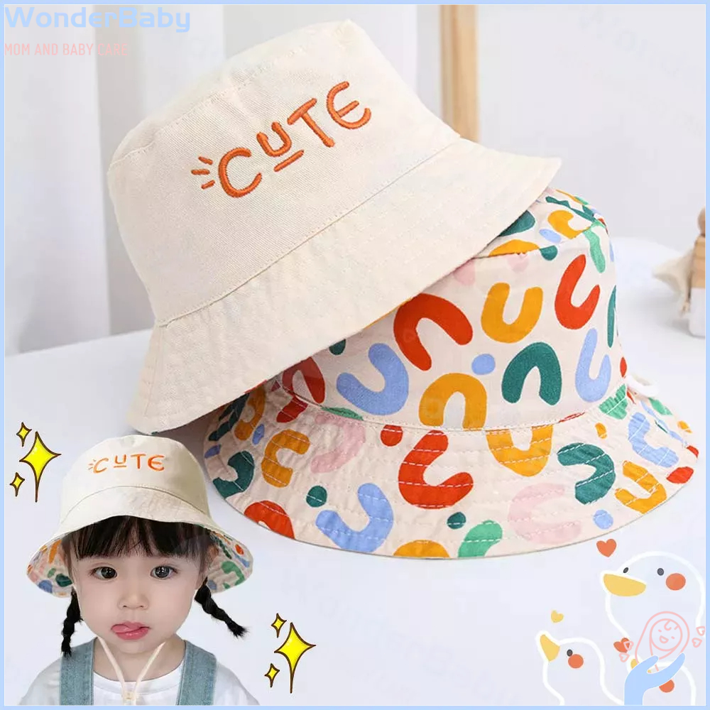 Wonderbaby Bucket Hat Double Sided Hat for Kids boy Girl Fisherman Hat