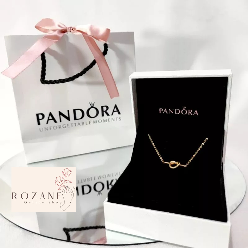 Pandora Promise Knot Gold Necklace Shopee Philippines