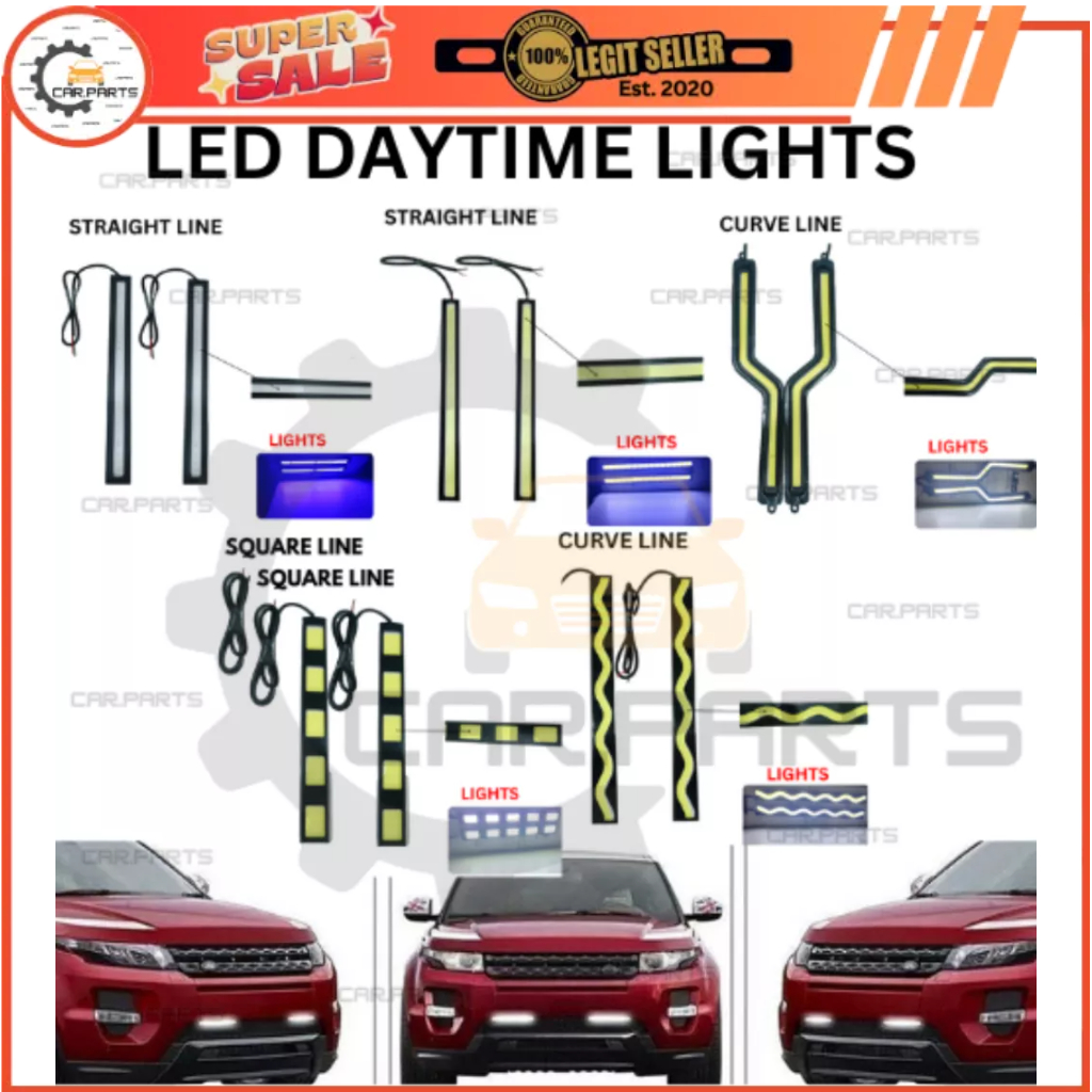 CP 2pcs Universal Daytime Running Light Car COB DRL LED Strip Light ...