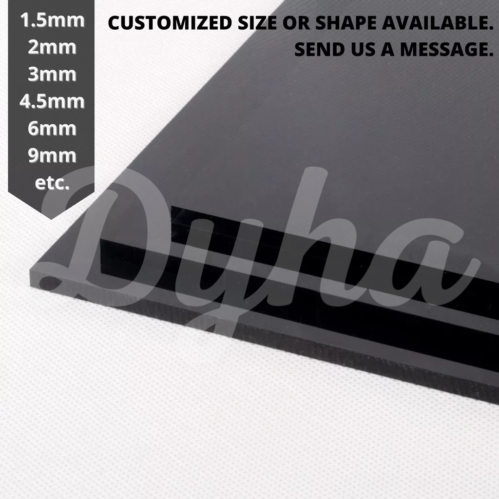 Black Acrylic Sheets Laser Cut (Set C 2, 3, 4.5 mm thickness
