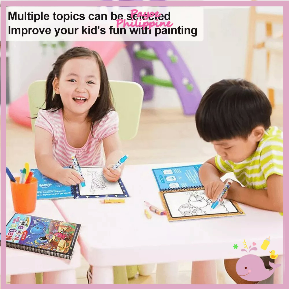 【COD】Magic Water Book Magic Coloring Book Reusable for Kids Drawing ...