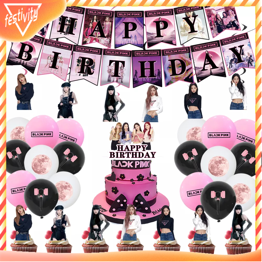 BLACKPINK Birthday Party Banner Balloons Cake Topper | Shopee Philippines