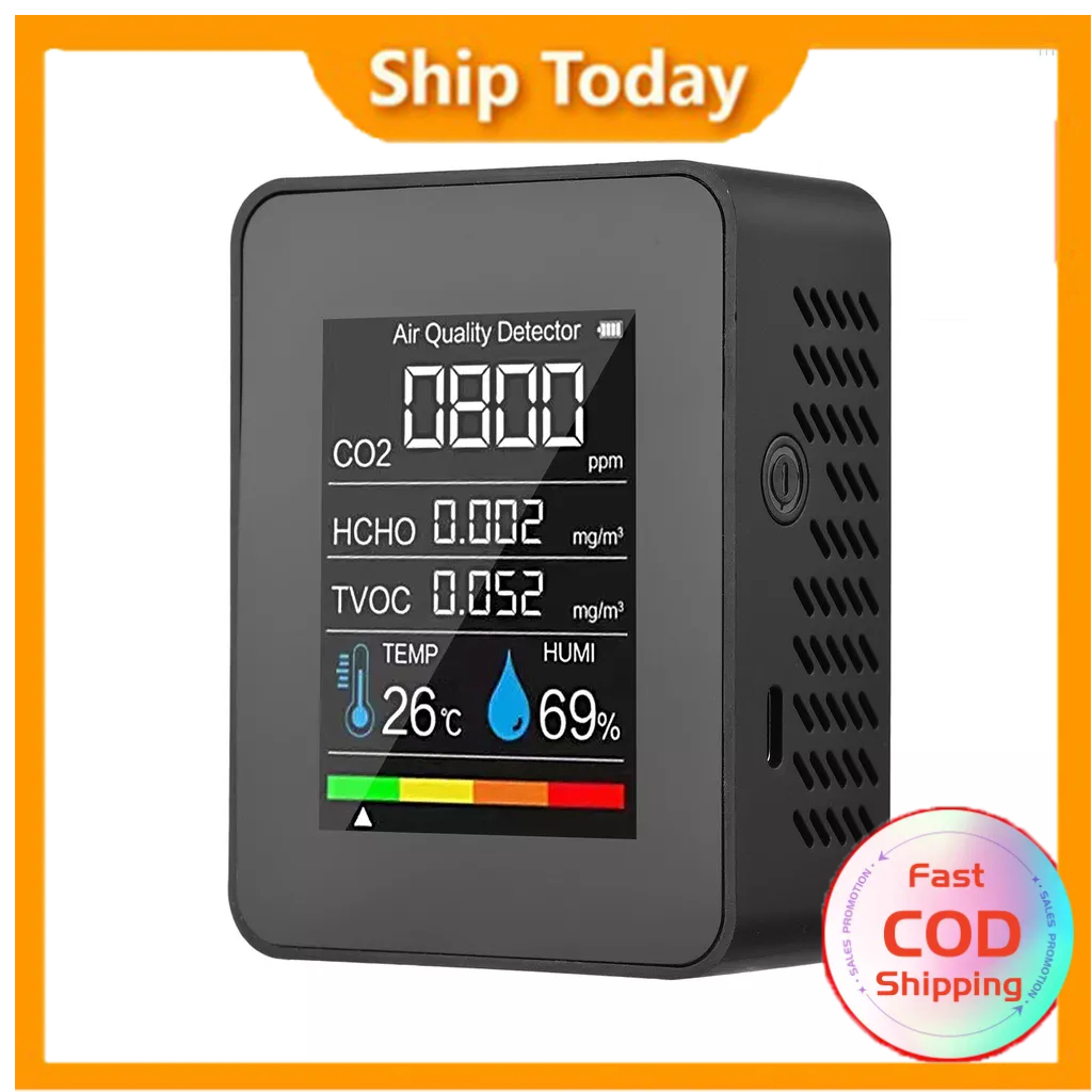 Portable Air Quality Monitor Indoor Co Detector In Formaldehyde Hcho Tvoc Tester Lcd