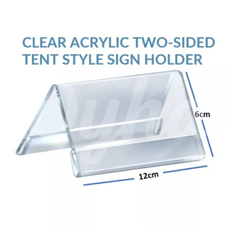 Acrylic Double-sides Sign Holder Triangle Table Stands, Clear