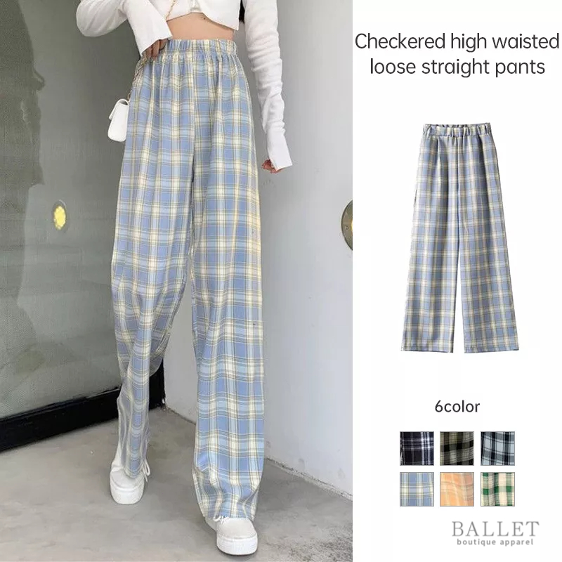 Casual Plaid Wide Leg Pants main image 1