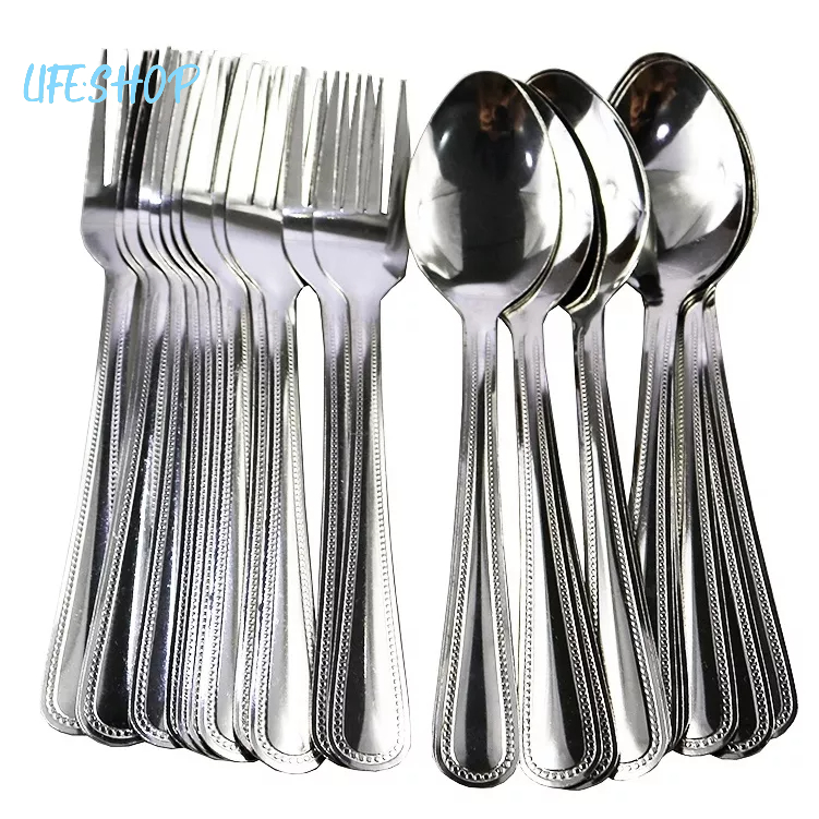 COD 12Pcs Stainless Steel Spoon/Fork DinnerwareS Table Spoon Fork