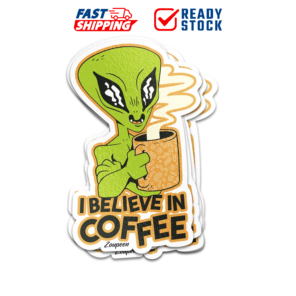 A02 Alien Coffee Waterproof Solo Sticker | Shopee Philippines
