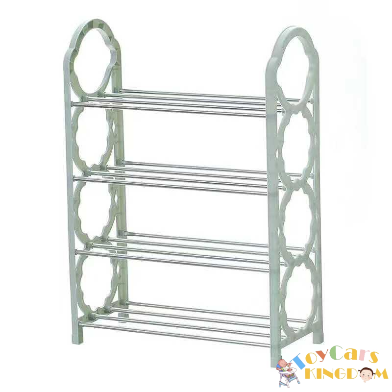 4 Layer Shoe Rack Stainless Steel Easy Assemble Storage Shelf Shoe