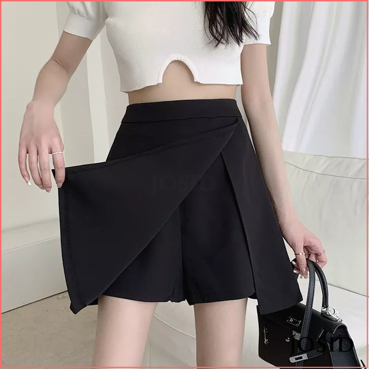 Women's Summer A-line Suit Skirt High Waist Short Skirt Pants | Shopee ...