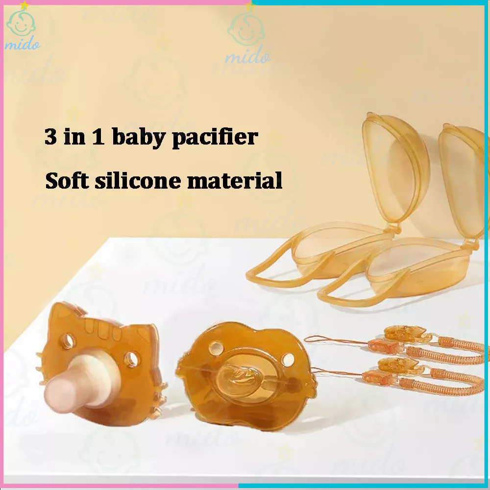 Mido Premium Nano Silver Brown Newborn Baby Pacifier BPA free with free ...