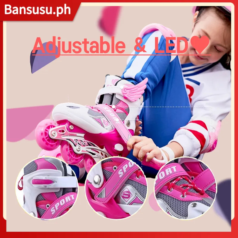Roller Skates For Kids Outdoor Adjustable Inline Shoes LED Flash Skate Shoes kids Roller Blade