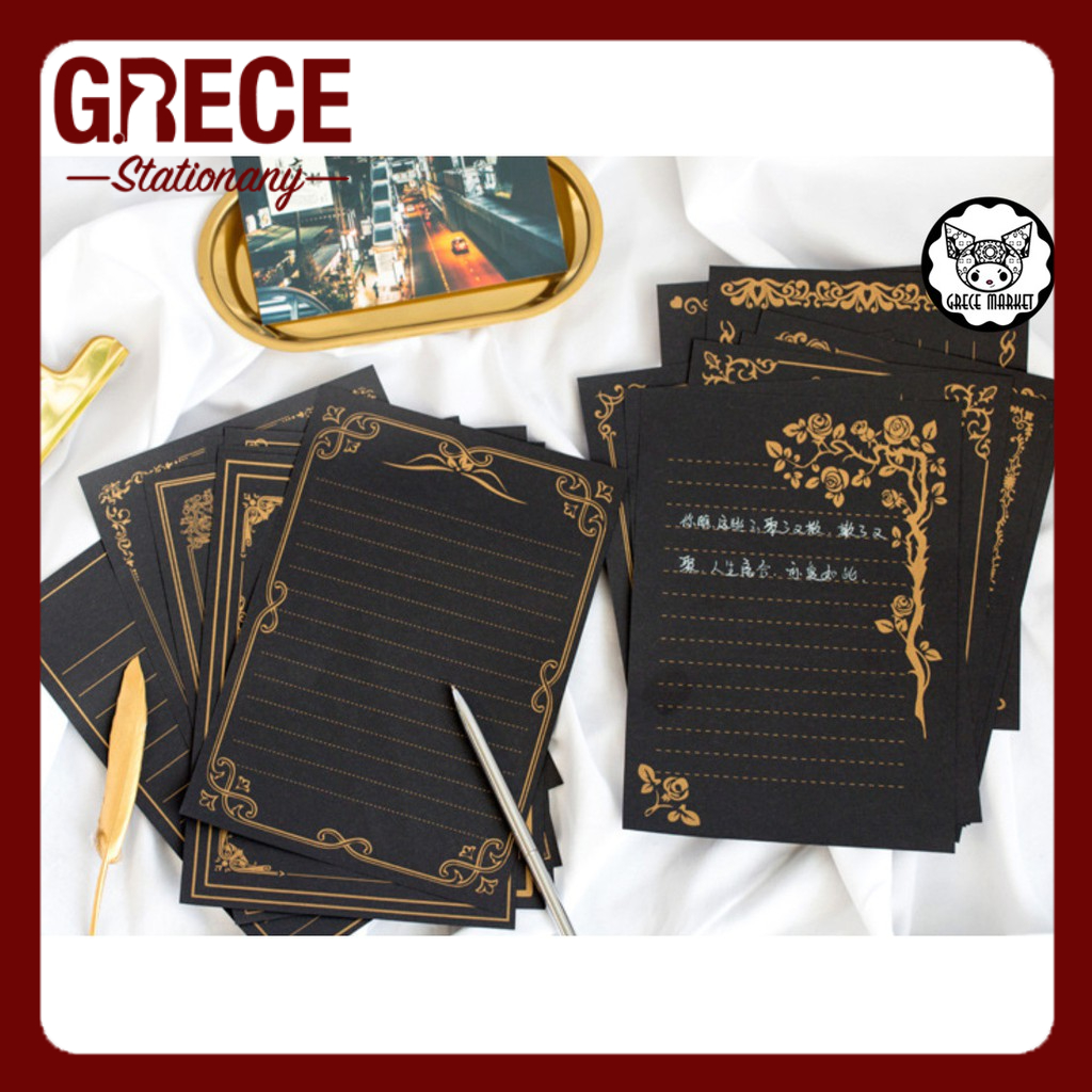 Classical Black background letter with borders 8 sheets | Shopee