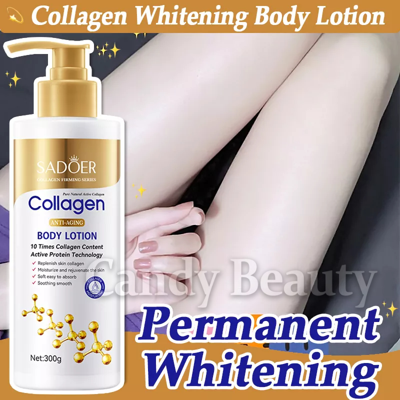 300g Collagen Whitening Body Lotion Moisturizing Firming Skin Improve Dark Skin Remove Melanin 8228