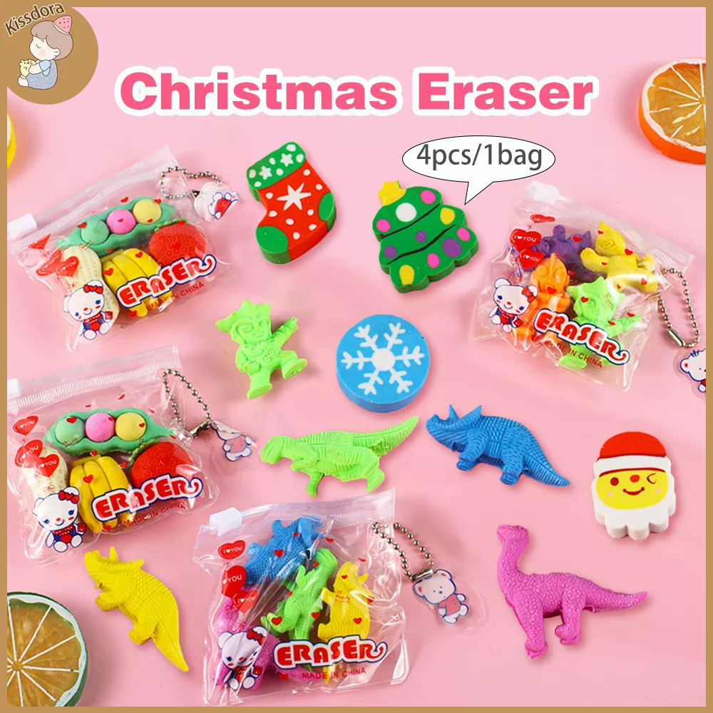 KD【COD】 fruit eraser for kids 4pcs/bag cute animal eraser | Shopee ...
