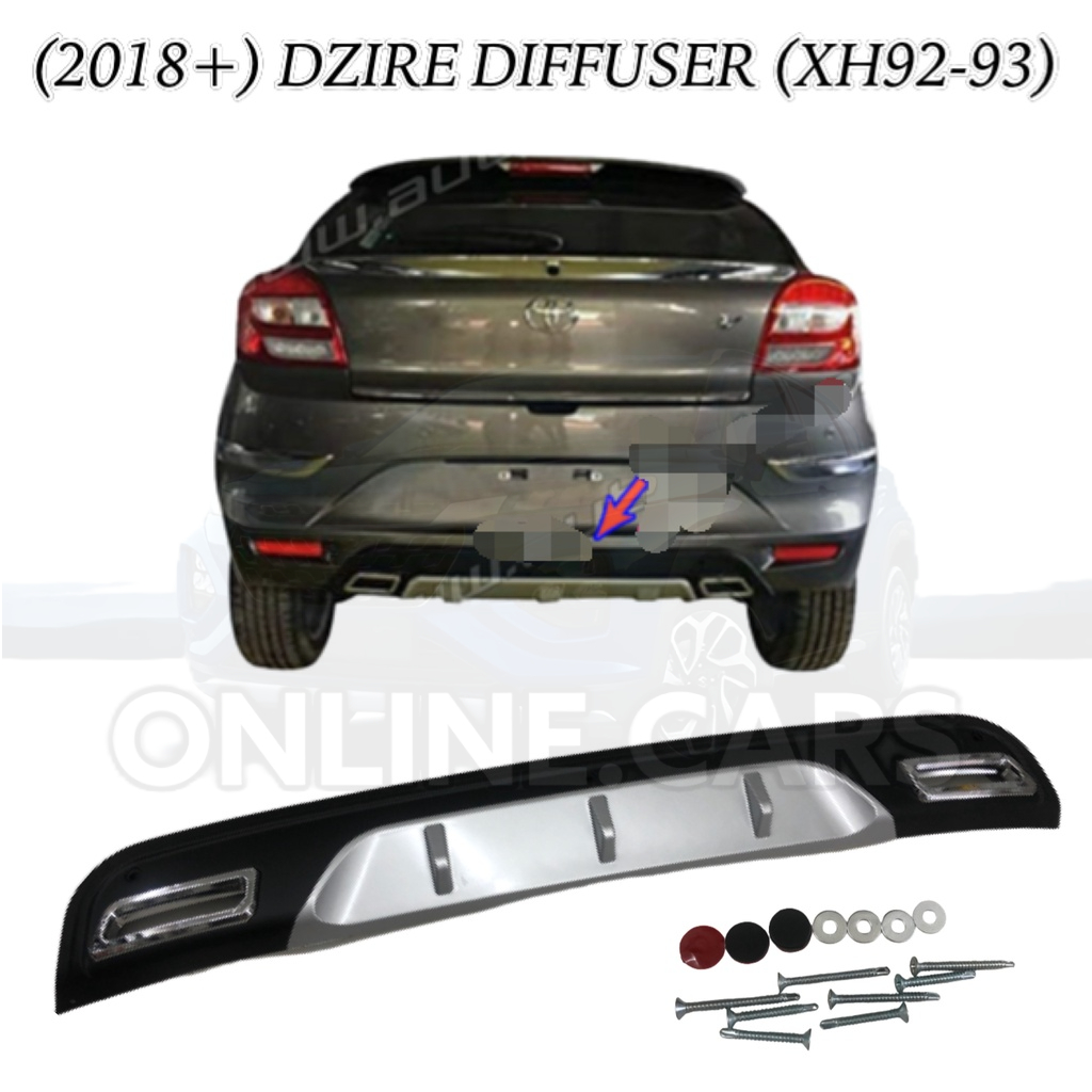 OC 2018 2019 2020 2021 2022 2023 SUZUKI Dzire Car Rear Bumper Diffusers