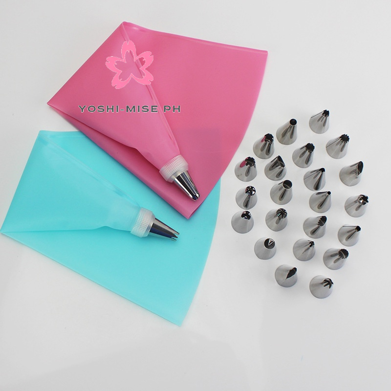 24pcs Piping bag and tip set Stainless Piping Bag Nozzle with Piping
