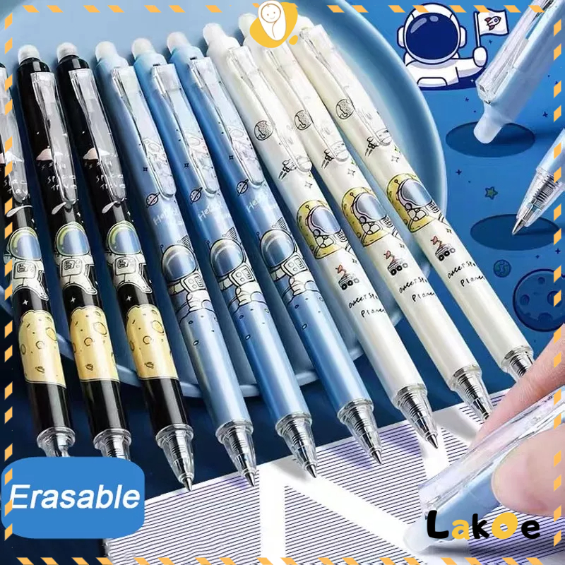 【COD】Lakoe Astronaut Ballpen with Eraser for Kids Black Gel Pen