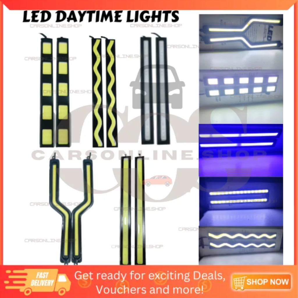 COS 2Pcs Universal Daytime Running Light LED COB Car Fog Light DRL Lamp ...
