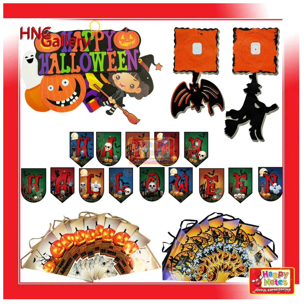 Halloween Party Flag Banner Banderitas Pumpkin Hunted Cut-Out Banner ...