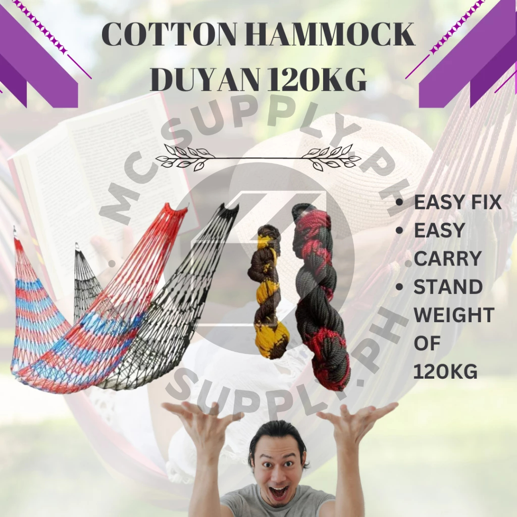 MC Supply Outdoor Cotton hammock Weight bearing 120kg Single Double ...