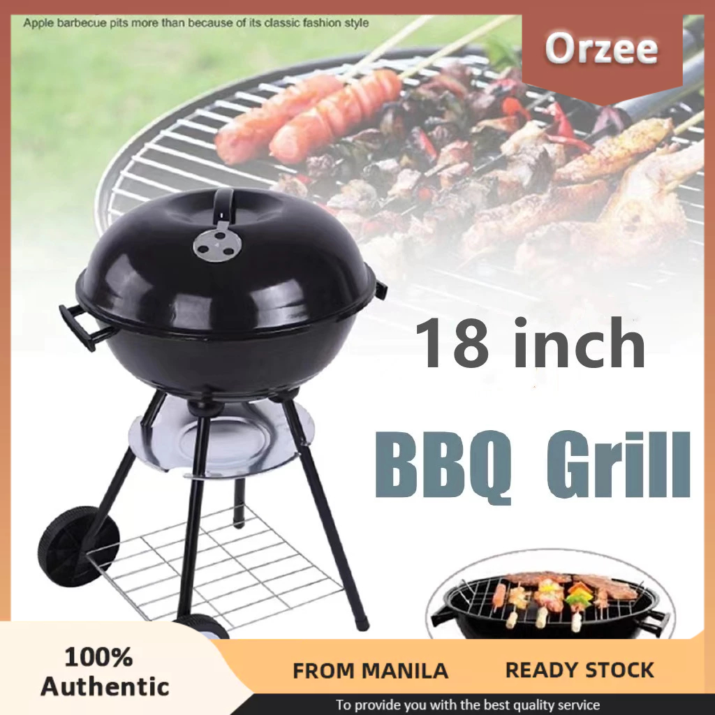 Outdoor BBQ Grill With Enamel Coating Barbecue Grill and Smoker Thermal