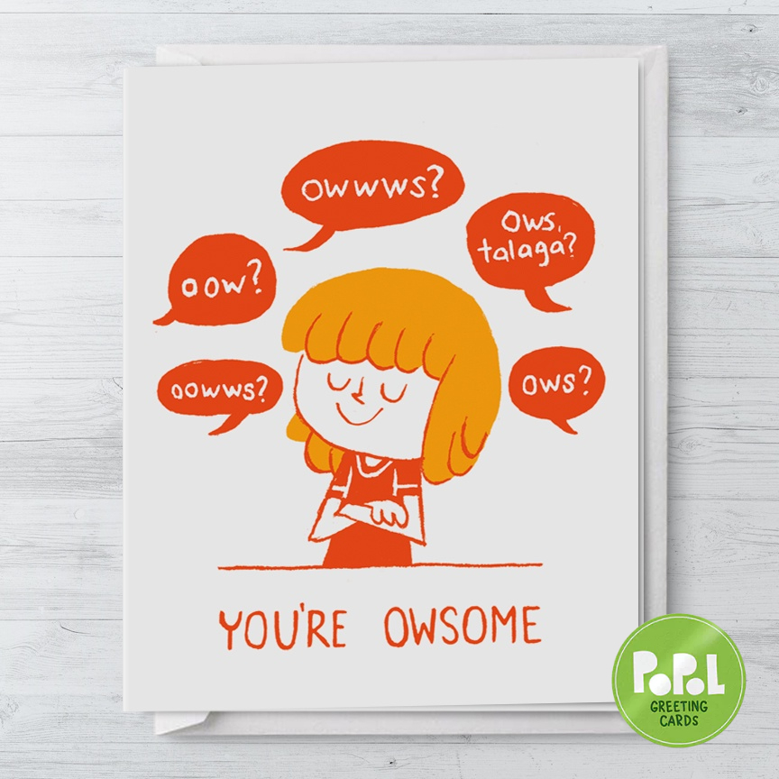 Popol - You're Owsome (girl) - Greeting Card Cute Funny Sweet Loved ...