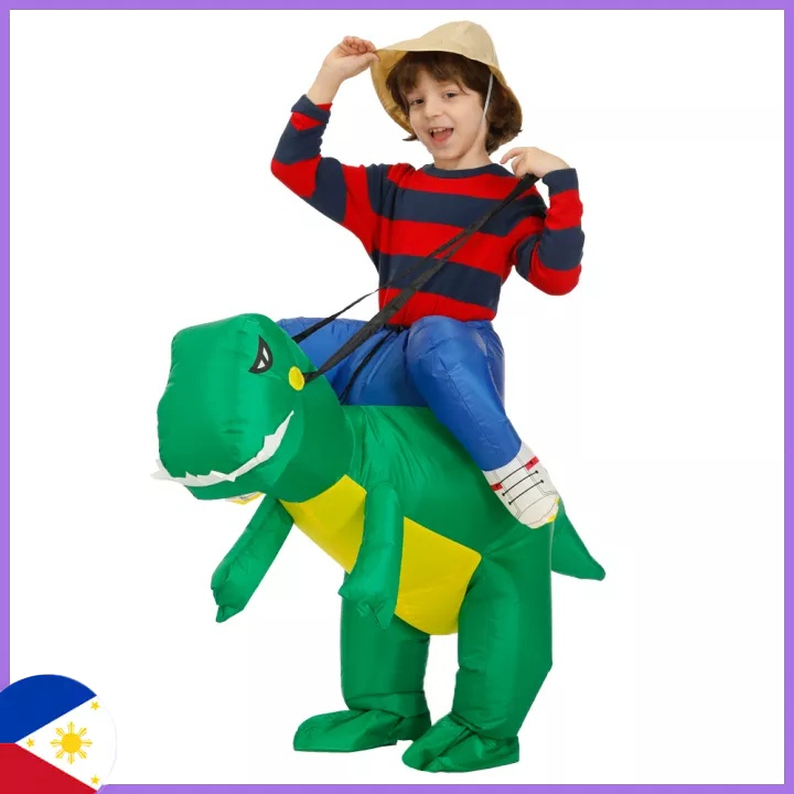 PH Kids Dinosaur Ride Set Inflatable Dinosaur Costume for Kids Fancy Dress Party Costume