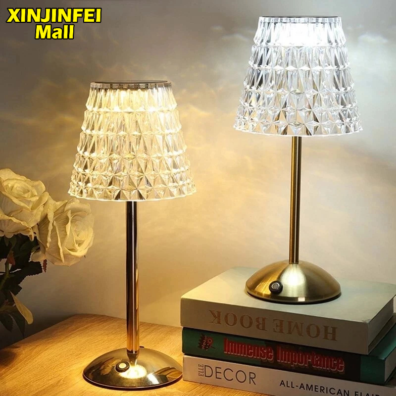 Nordic Retro Bar Metal Table Lamp Dining Rechargeable Vintage Led Desk ...