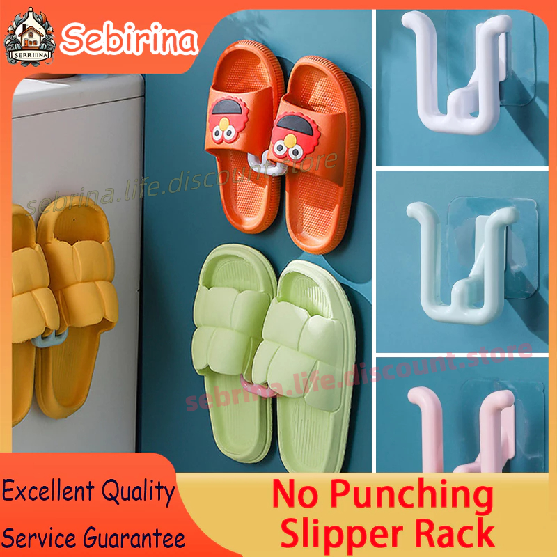 Slippers Rack Wall Mounted Bathroom Slipper HookDrying Rack | Shopee ...