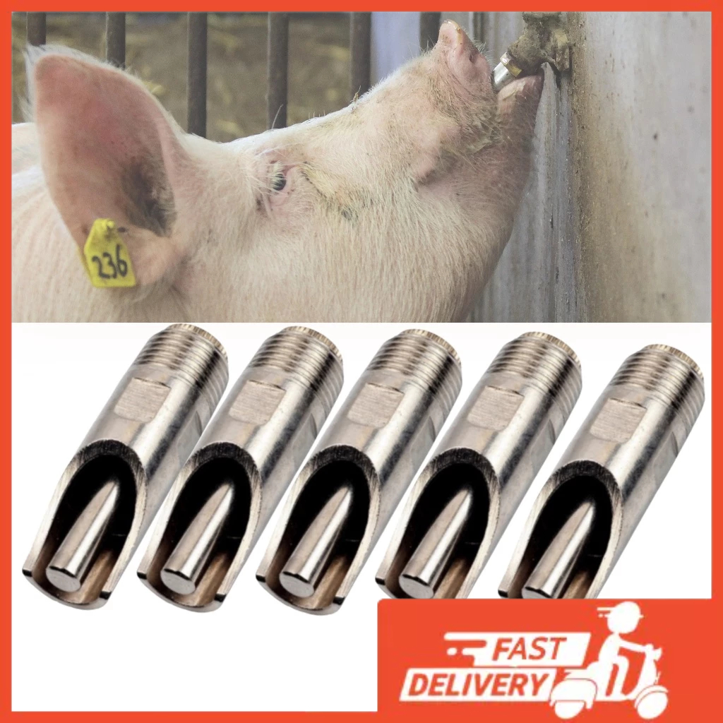 5Pcs Pig Nipple Drinker Automatic Feeder For Pigs Piglets Piggery