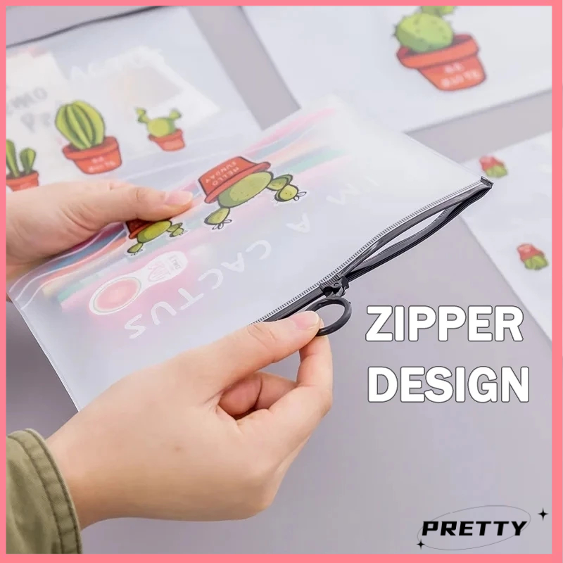 Cute Cartoon Transparent Storage Bag Plastic Envelope Document Bag ...