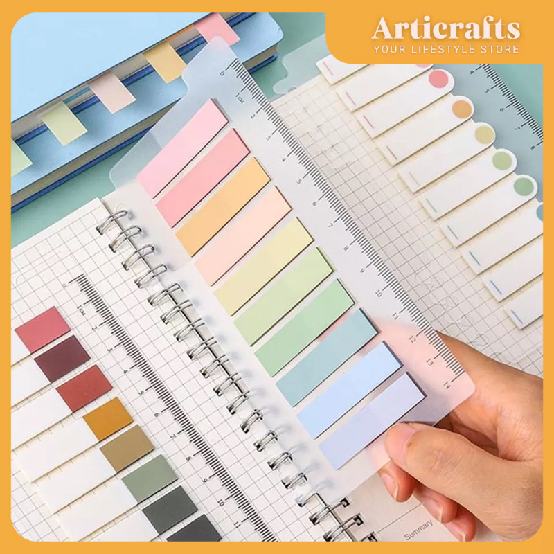Colored Index Label Sticky Notes with Ruler | Shopee Philippines