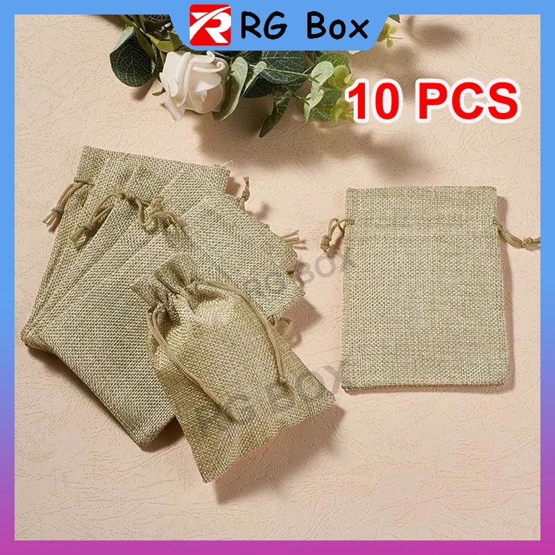10PCS Wholesale of linen drawstring bags | Shopee Philippines