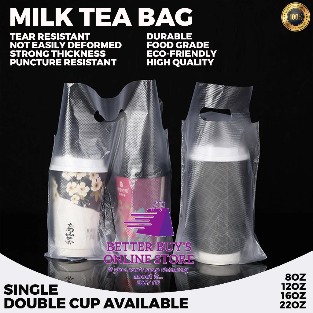 100pcs High quality milktea plastic bag Take Out Plastic Bag for Milk ...
